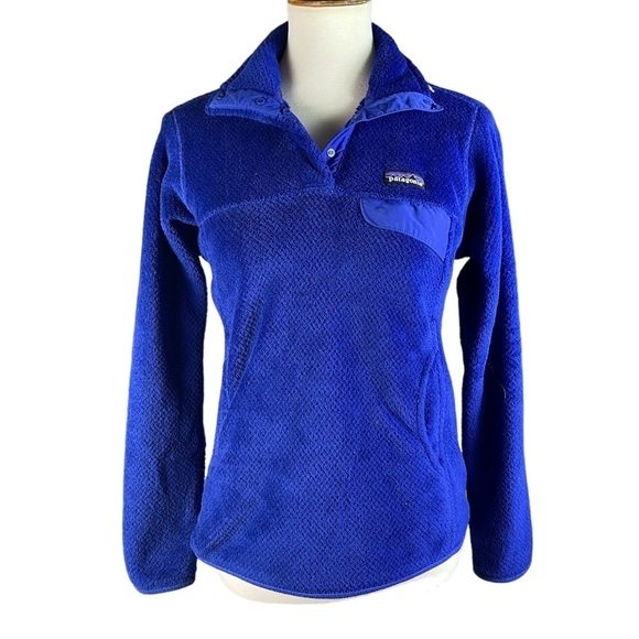 Patagonia Re-Tool Snap-T Blue Fleece Pullover w/ Kangaroo Pocket - Size Small - Picture 1 of 9